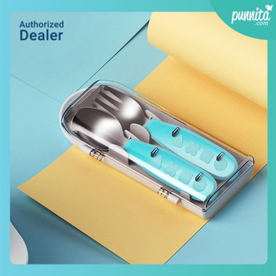 Octoto fork&Spoon set ชุดช้อนส้อมพกพา สี Aqua Blue